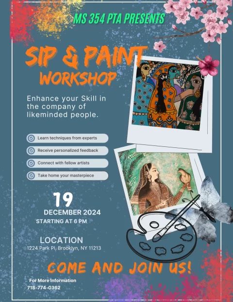 PTA Sip & Paint Flyer December 2024